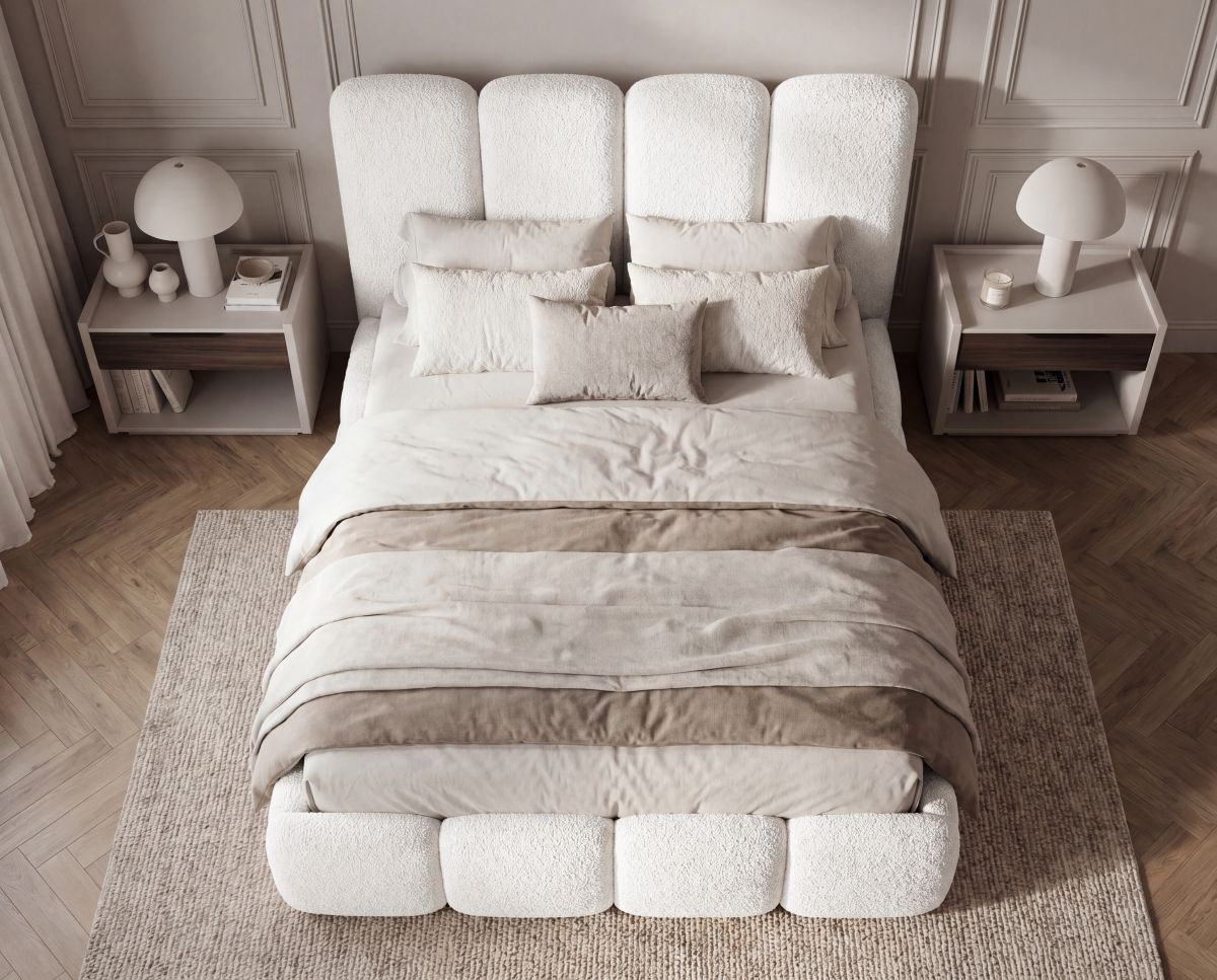 Łóżko tapicerowane KELLY widok z góry Silk Meble