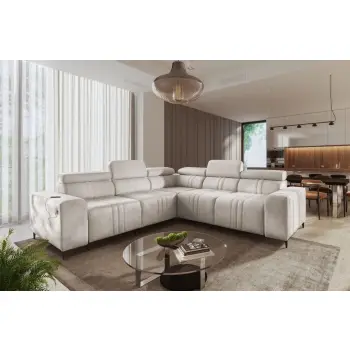 Narożnik tapicerowany PORTO III 269x269 z regulowanymi zagłówkami + USB