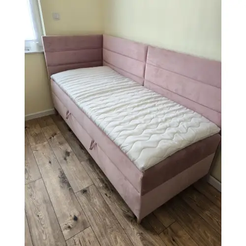 Łóżko kontynentalne pojedyncze MILANO w tkaninie Royal Velvet